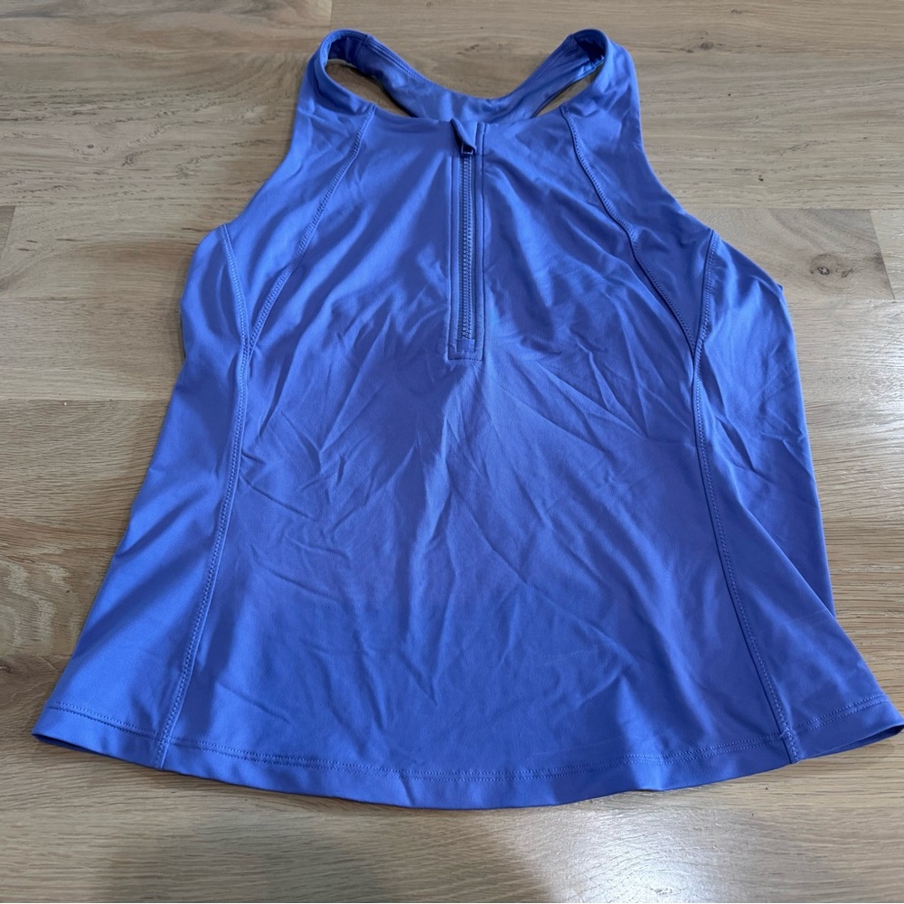 Athleta zip front racerback active top purple size large
